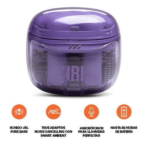 Auriculares JBL Tune Flex True Wireless con cancelación de ruido color purpura