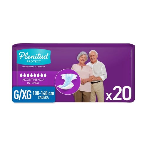 Pañales Para Adulto Plenitud Protect Talla G/XG Incontinencia Intensa - 20Uds