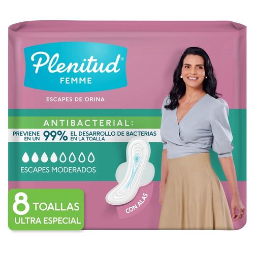 Toallas Plenitud Femme Para Incontinencia - 8Uds
