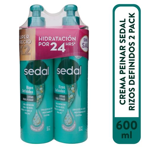 2 Pack Crema Para Peinar Sedal Rizos Definidos - 300ml