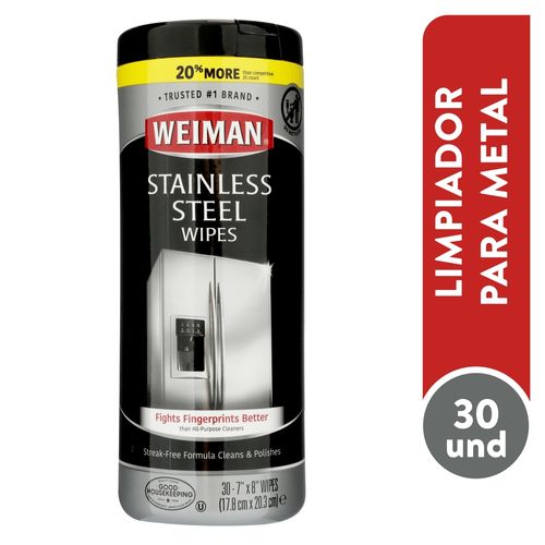 Limpiador Para Metal Toal Weiman Acer Inox - 30 Uds