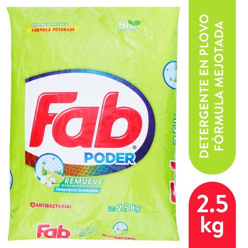 Detergente en polvo Fab 3 antibacterial limón - 2500 g