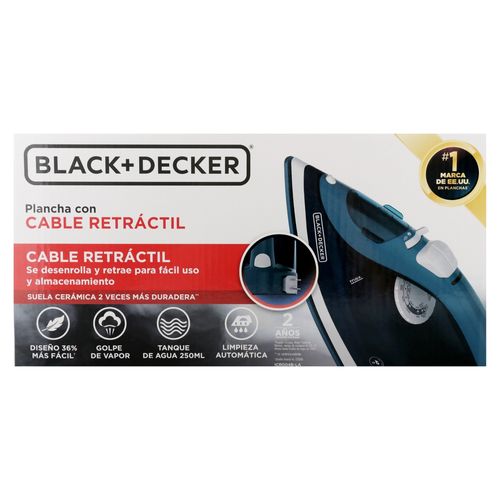 Black A Decker Plancha Cable Retractil