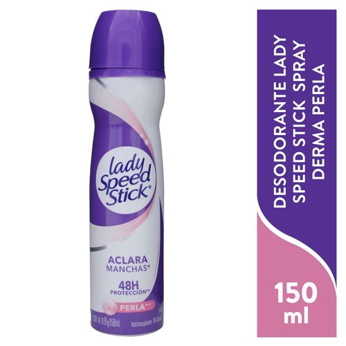 Desodorante Antitranspirante Lady Speed Stick Derma + Aclarado Perla Aerosol 91 g