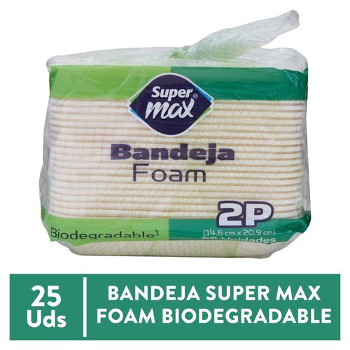 Bandeja Desechable Marcasupermax N2 Foam - 25 Unidades