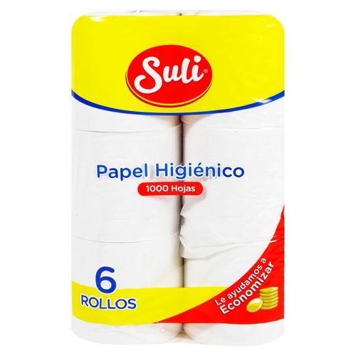 Papel Higiénico Suli 1000 Hojas - 6 Rollos