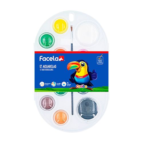 Acuarelas Facela caja colores surtido - 12 Uds