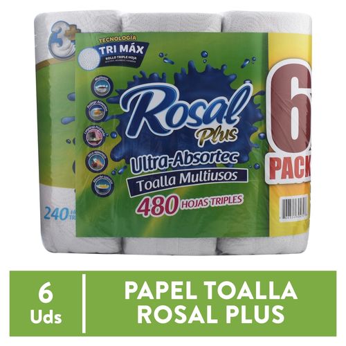 Toalla De Papel Rosal 80 Hojas 6ea