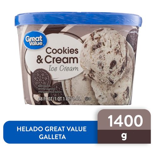 Helado Great Value Sabor Galleta - 1400 g