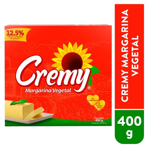 Margarina Vegetal Cremy Roja Vitaminada Barra - 400g