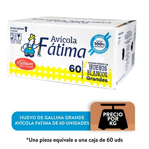Huevo de gallina Avícola Fátima blanco grande - 60 Uds
