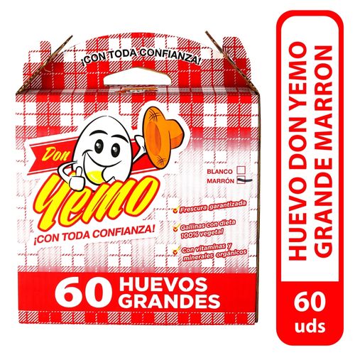 Huevo de gallina Don Yemo marrón grande - 60 Uds