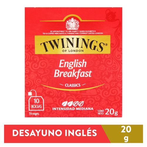 Te Twinings English Breakfast 10 unidades -15 g