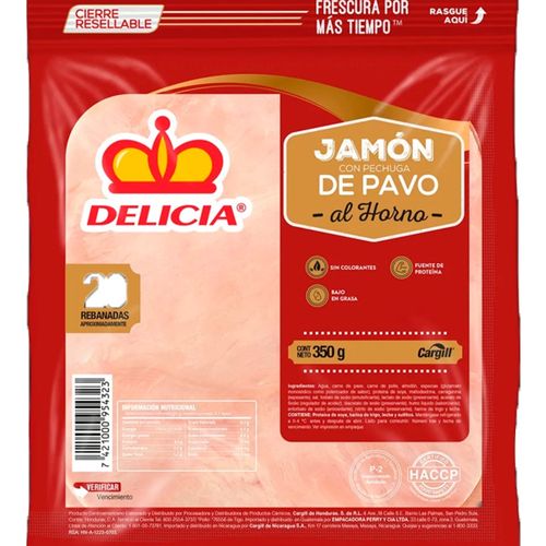 Jamón Delicia al Horno de Pavo -340 g