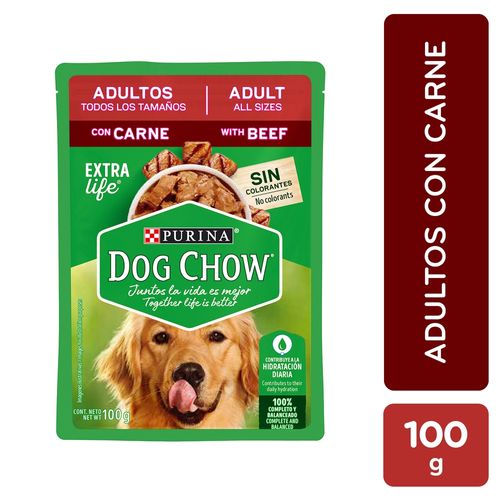 Alimento Húmedo Perro Adultos Purina Dog Chow Todos Los Tamaños Carne -100g