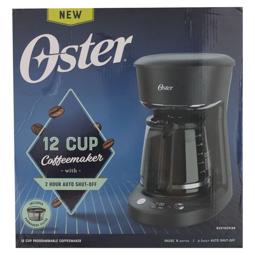 Oster Cafetera 12 Taz Programable Negra
