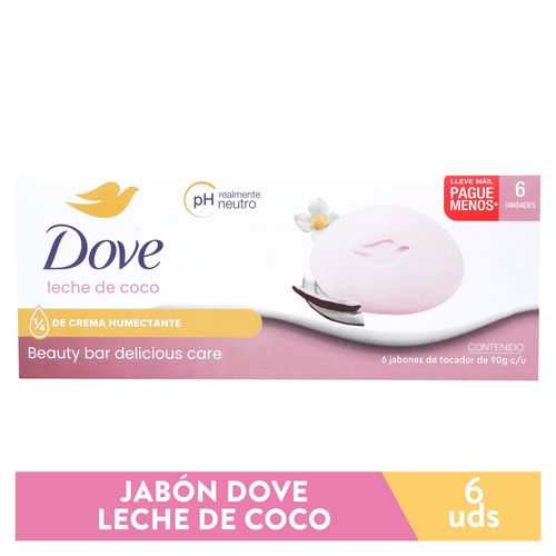 Jabón En Barra Dove Leche De Coco 6 Pack - 540 g