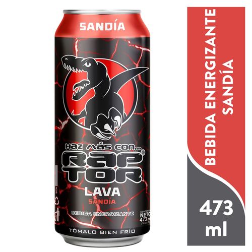 Raptor Beb Energ Lava Sandia Lata 473ml