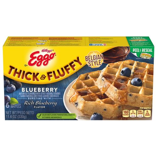 Waffles Kelloggs Eggo Blueberry Thick and Fluffy - 330 g