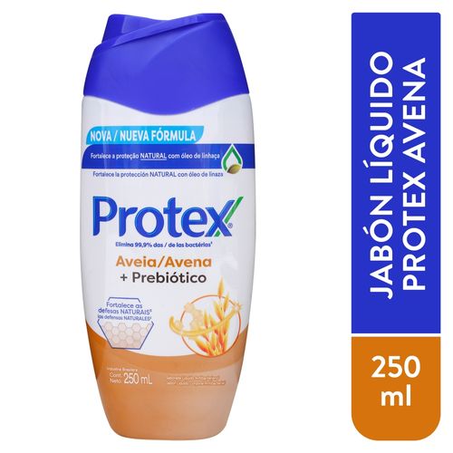 Jabón Protex líquido corporal antibacterial avena, con prebiótico - 250 ml