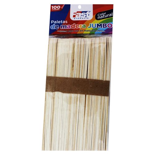 Paletas Fast de madera color natural jumbo - 100 Uds