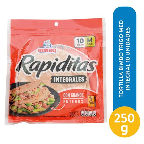 Tortilla de harina Bimbo mediana integral 10 Uds -  250 g
