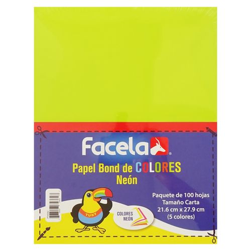 Papel bond Facela colores básicos - 100 hojas