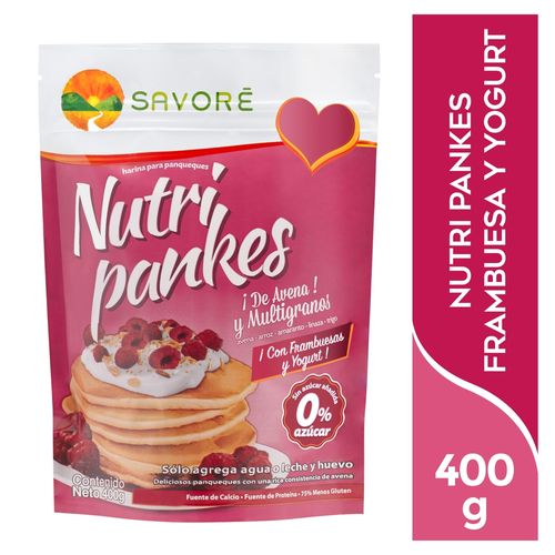 Harina Savoré Nutri Pankes Multigrano con Frambuesa y Yogurt - 400 g