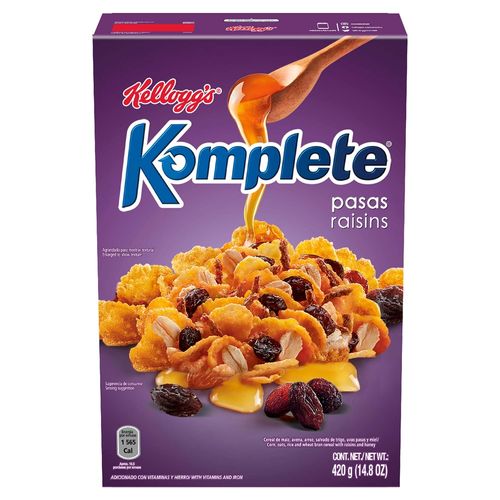 Cereal Komplete con pasas kelloggs - 420 g
