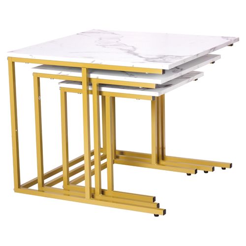 Mesas Home Trends estampado marmol -3 pzas