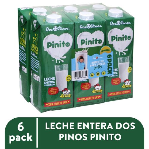6 Pack Leche Dos Pinos Entera Pinito - 1000ml