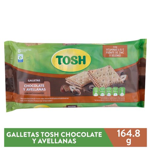 Galleta Tosh chocolate y avellanas 8 pack - 164.8 g