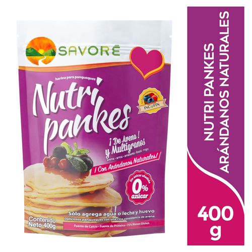 Harina Savoré Nutri Pankes Multigranos con Arándanos Naturales - 400 g
