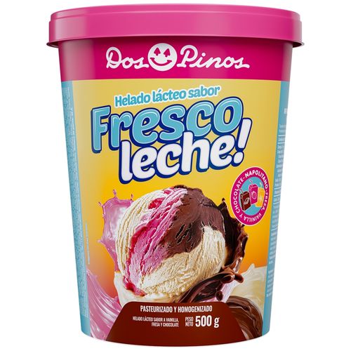 Helado Dos Pinos napolitano fresco leche - 500 g