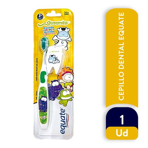 Cepillo De Dientes Infantil Textura Suave Marca Equate Gusanito Y Cobertor - 1 Unidad