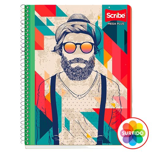Cuaderno Scribe mega plus espiral cuadros - 100 hojas