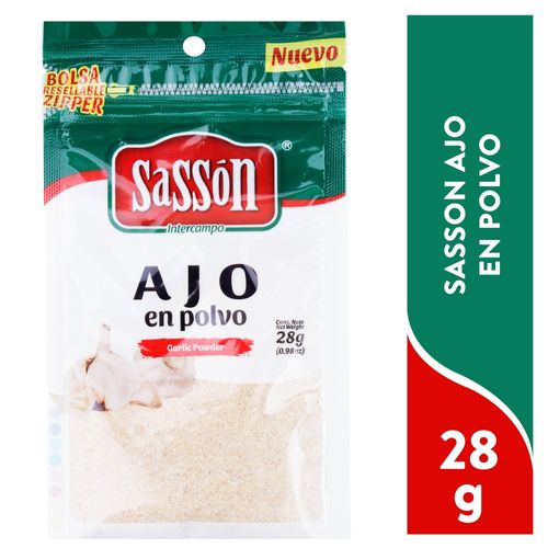 Ajo Puro En Polvo Sasson Zipploc 28gr