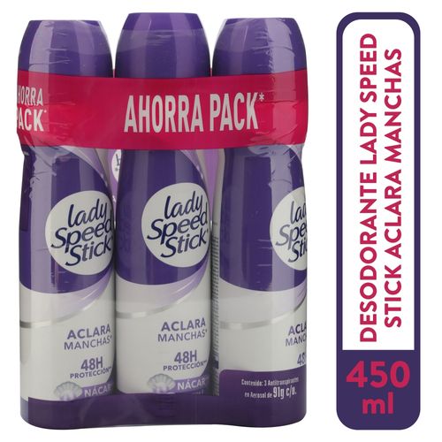 Desodorante antitranspirante Lady Speed Stick derma 3 pack - 91 g