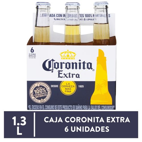 6 Pack Cerveza Corona Botella - 210ml