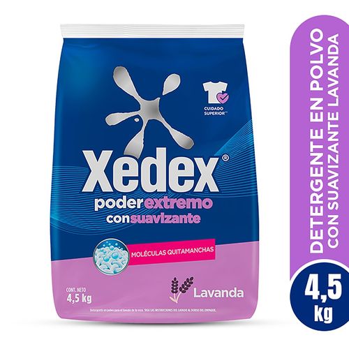 Detergente en Polvo Xedex Poder Extra Suave Aroma Lavanda - 4500 g