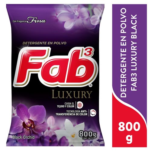 Detergente en Polvo Fab Luxury Black - 800 g