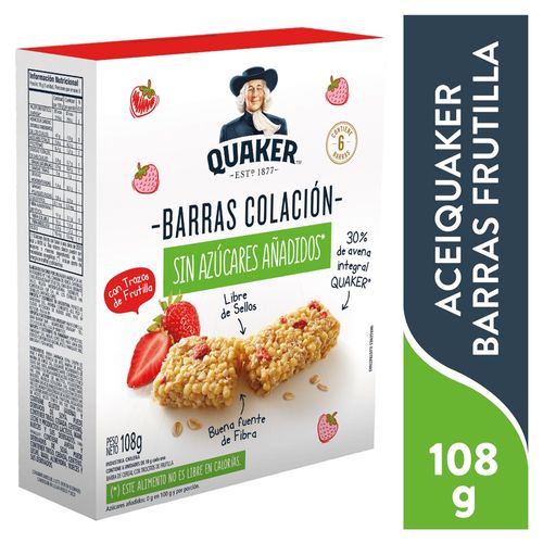 Barras Quaker Frutilla - 108 g