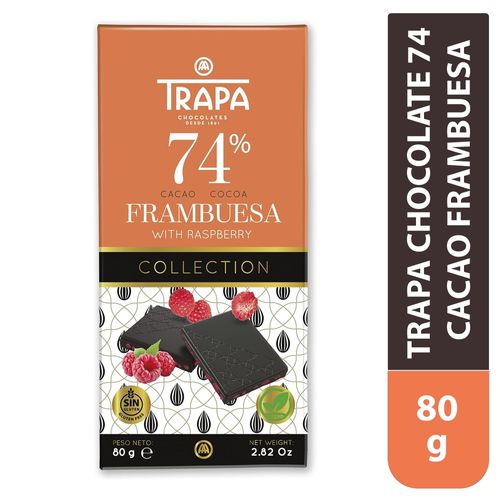 Chocolate Trapa 74 Cacao Frambuesa - 80 g