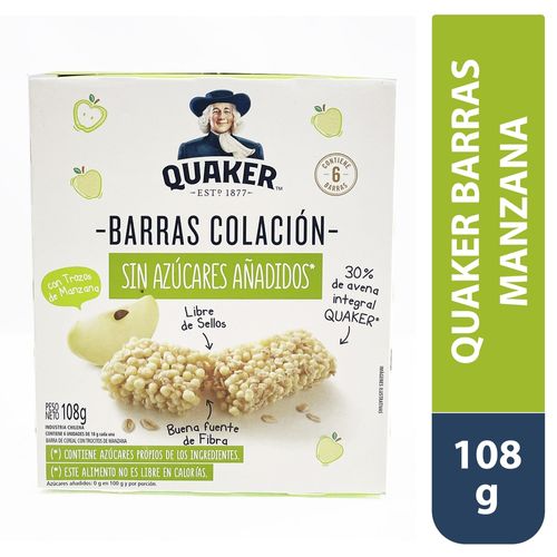 Barras Quaker Manzana - 108 g