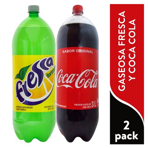 Gaseosa Coca Cola Regular + Fresca Regular 2 pack - 6 L