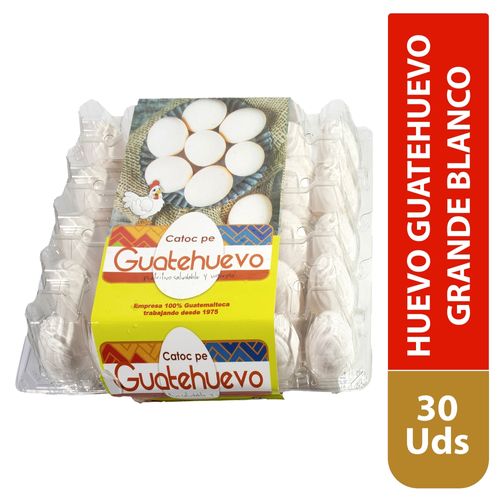 Huevo de Gallina Guatehuevo Blanco Grande - 30 Unidades