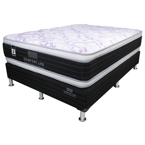 Set cama y colchón Master Bed queen diamante color blanco