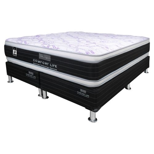 Set cama y colchón Master Bed tamaño king color negro con blanco