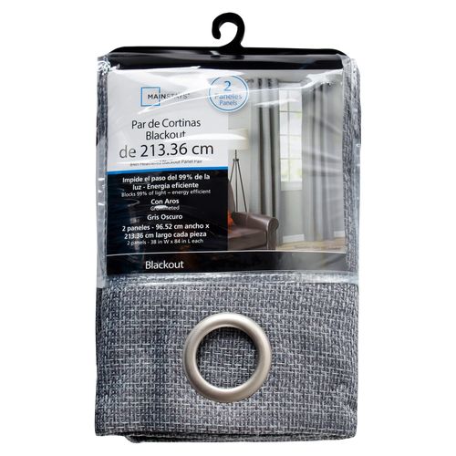 Cortina Blackout Mainstays Gris Oscuro Modelo HEAPPR7684LG