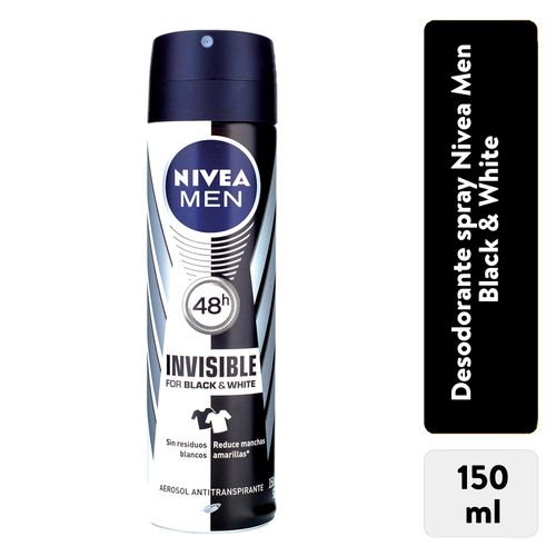 Desodorante Nivea Men  Antimanchas en Spray Black & White Invisible Power - 150 ml